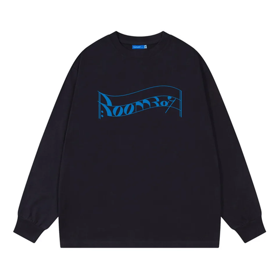 Navy Room307 Music long-sleeve shirt.